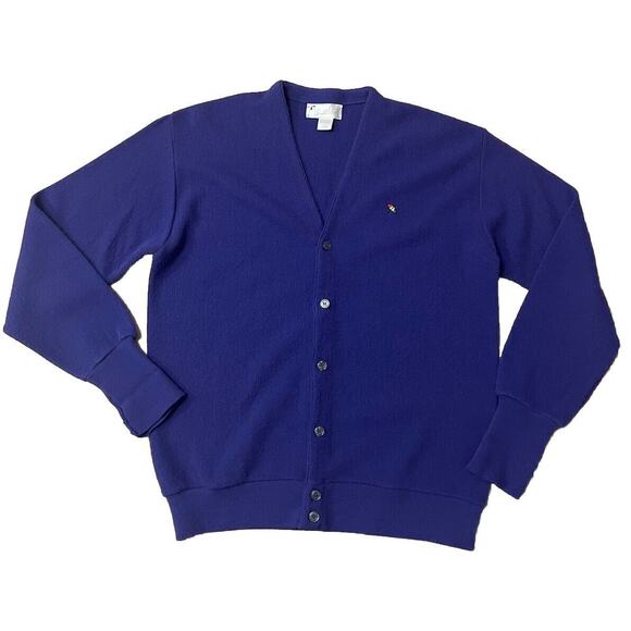 Vintage Arnold Palmer Blue V Neck Umbrella Logo Acrylic Sweater Size Medium M310 - Picture 1 of 6
